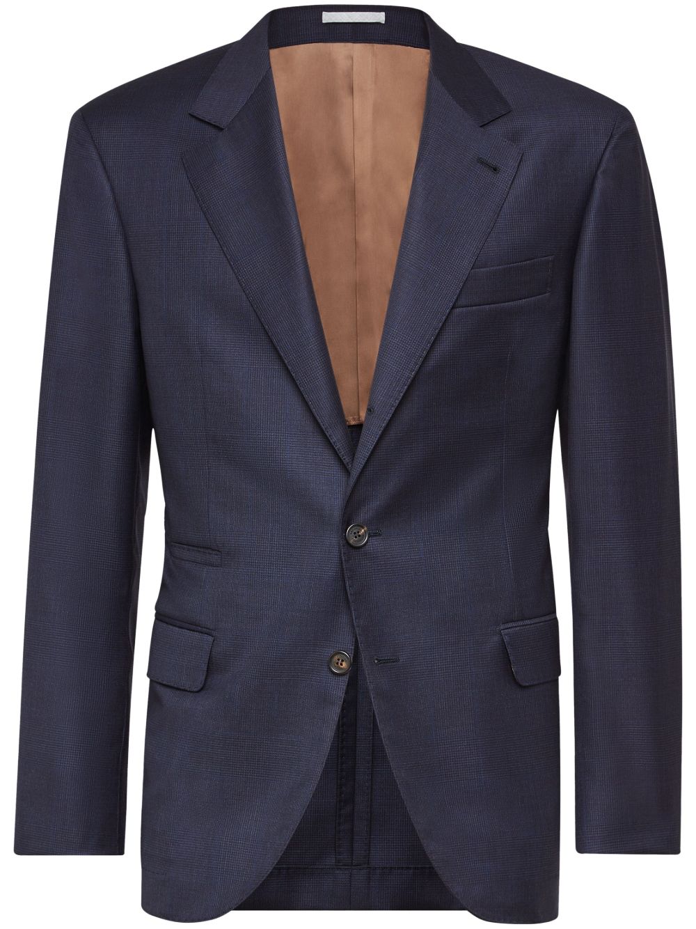 Brunello Cucinelli 单排扣初剪羊毛西装夹克 - 蓝色