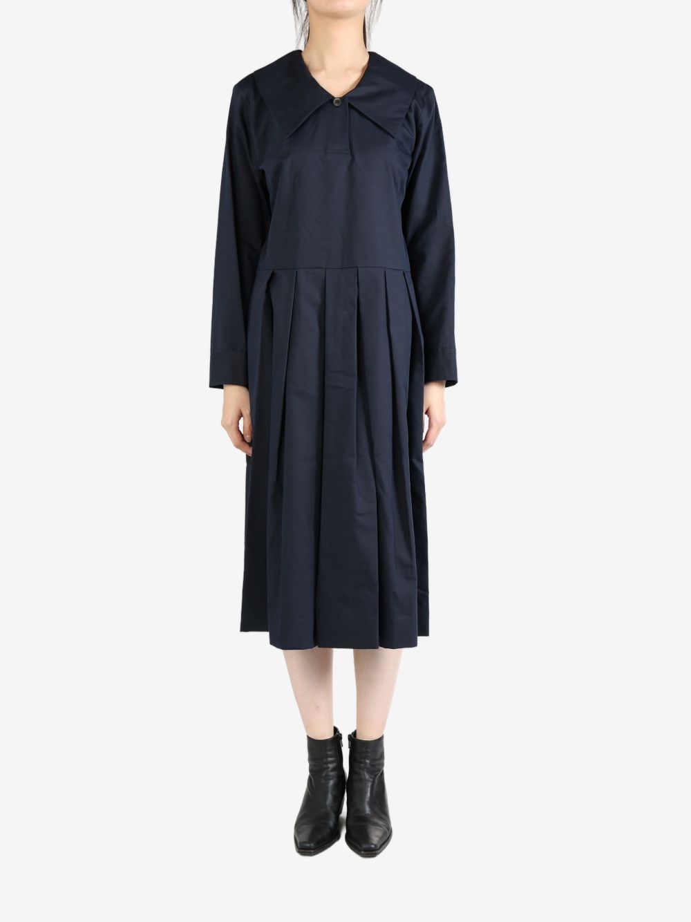 Margaret Howell big-collar dress - 蓝色