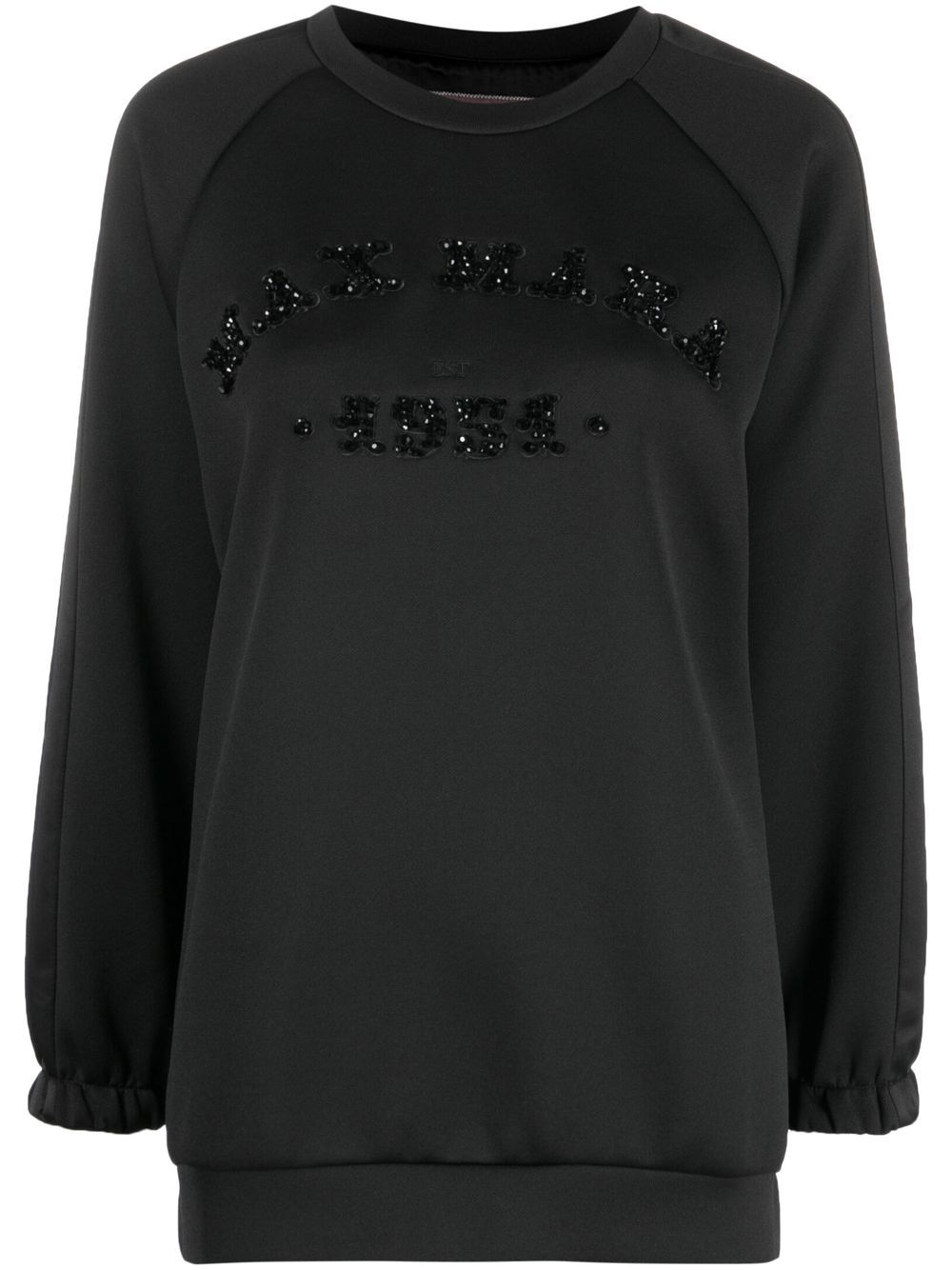 Max Mara logo缀饰长袖毛衣 - 黑色