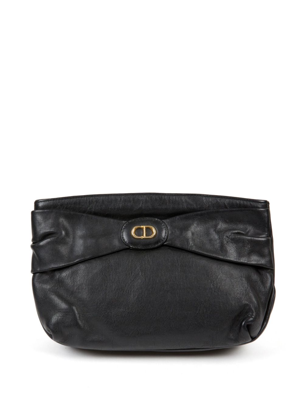 Christian Dior Pre-Owned 皮质手拿包（1980年典藏款） - 黑色