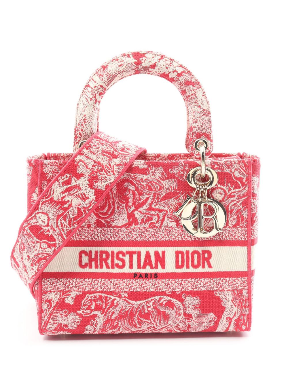 Christian Dior Pre-Owned Lady D-Lite 中号两用手提包（2010年代典藏款） - 红色