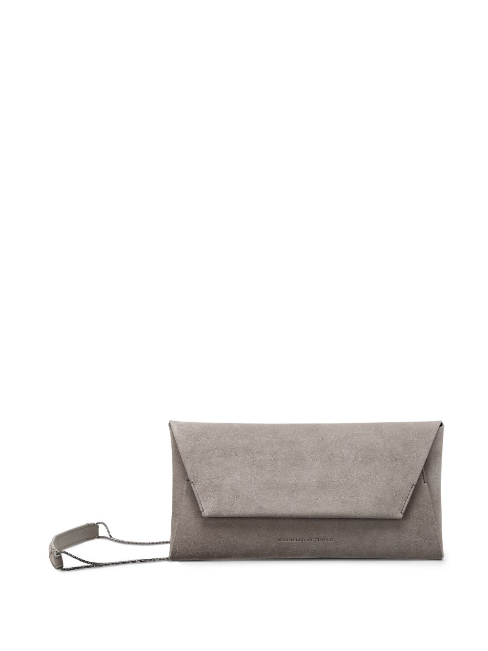 Brunello Cucinelli 绒面皮信封式单肩包 - 灰色