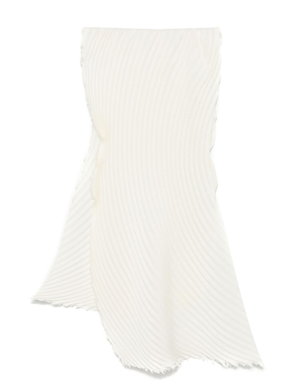 Pleats Please Issey Miyake 细褶效果围巾 - 白色