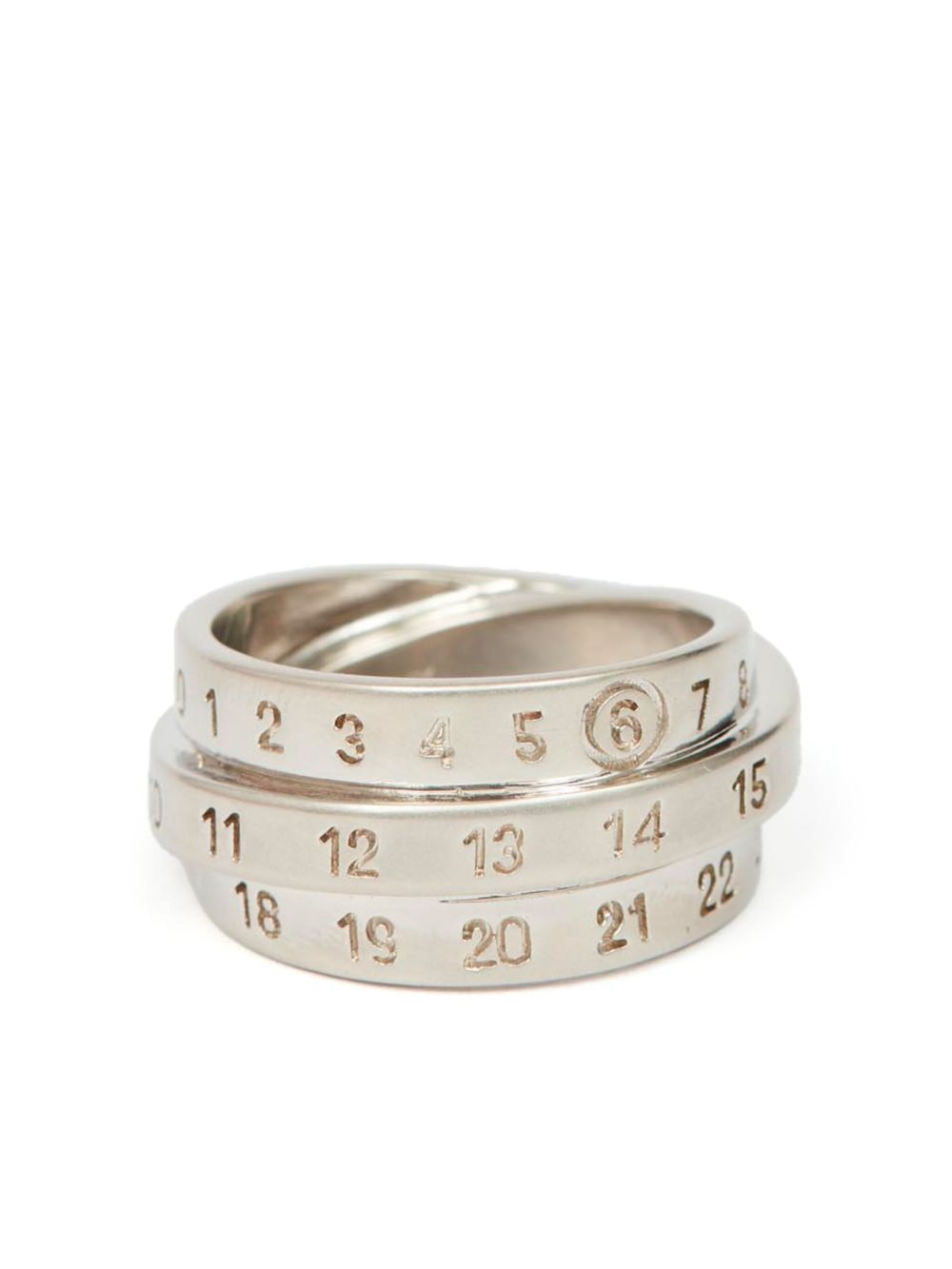 MM6 Maison Margiela 数字图案戒指 - 银色