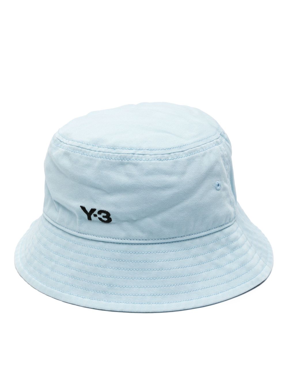 Y-3 logo刺绣棉渔夫帽 - 蓝色