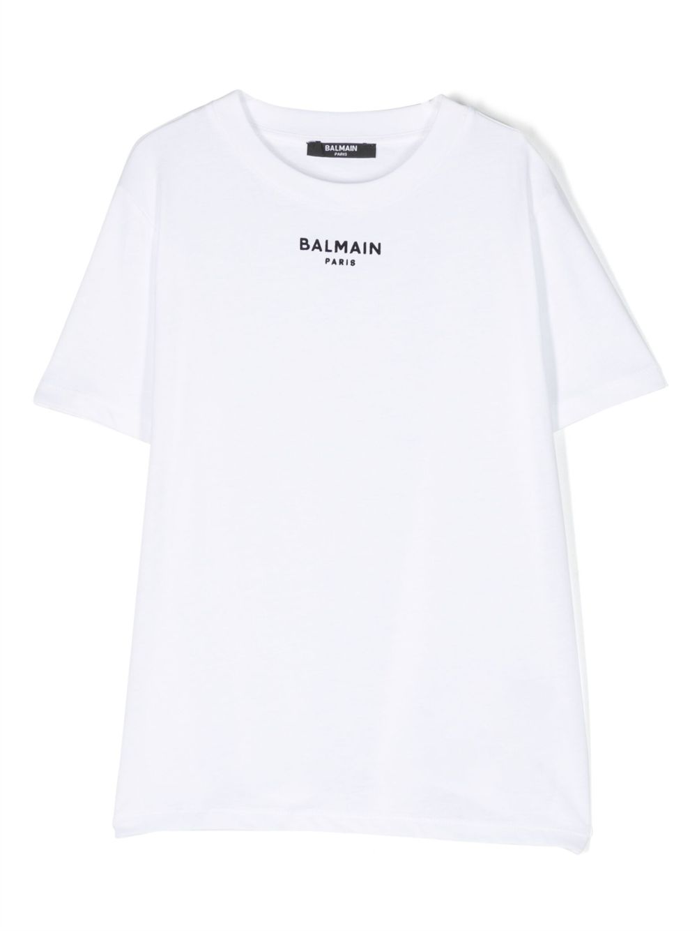Balmain Kids logo刺绣棉T恤 - 白色