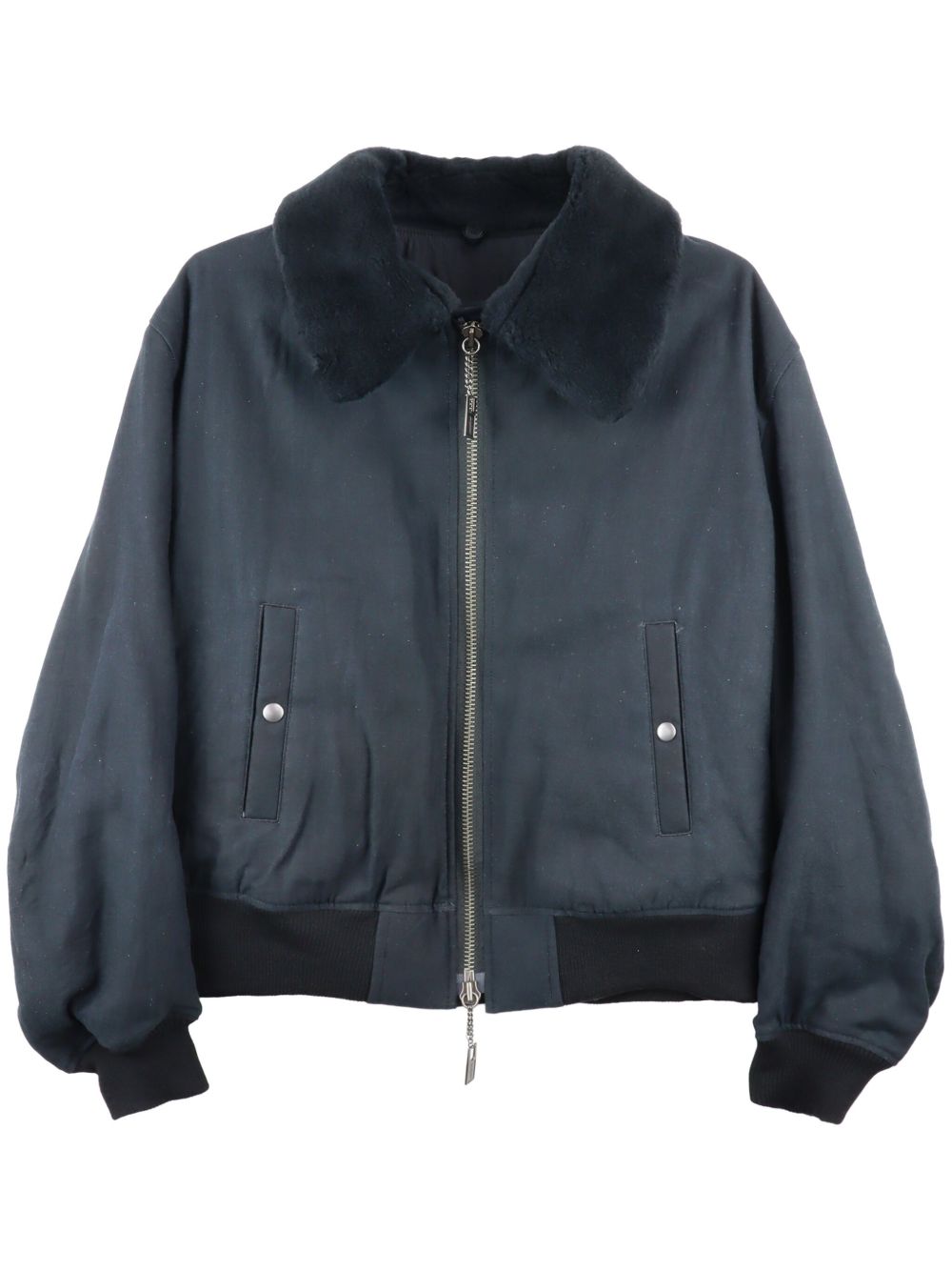 Yohji Yamamoto Lady 印花飞行员夹克 - 黑色
