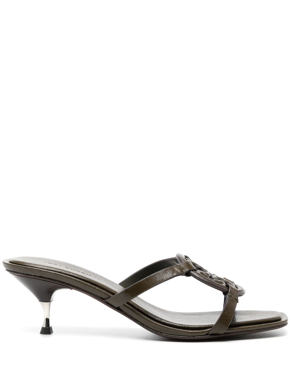 Tory Burch Geo Bombe Miller 中跟皮质凉鞋 - 绿色