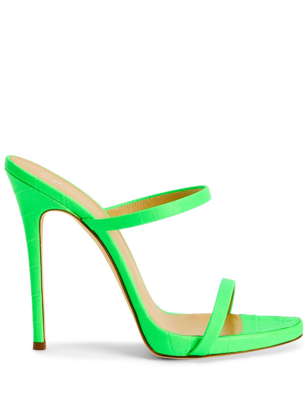 Giuseppe Zanotti Darsey 双带高跟皮质穆勒鞋 - 绿色