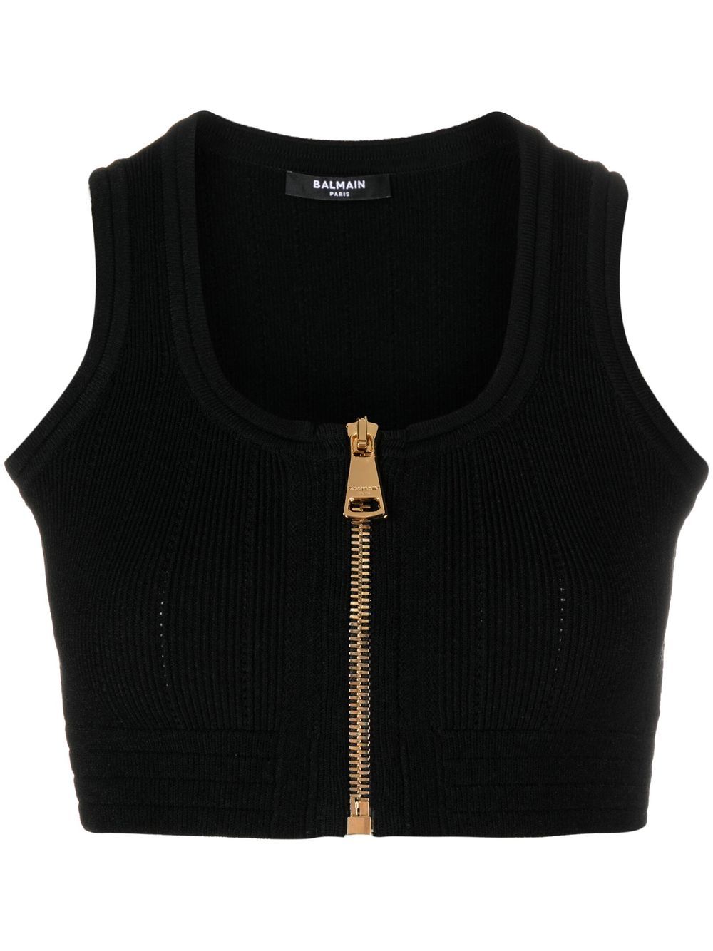 Balmain 针织短款文胸式上衣 - 黑色