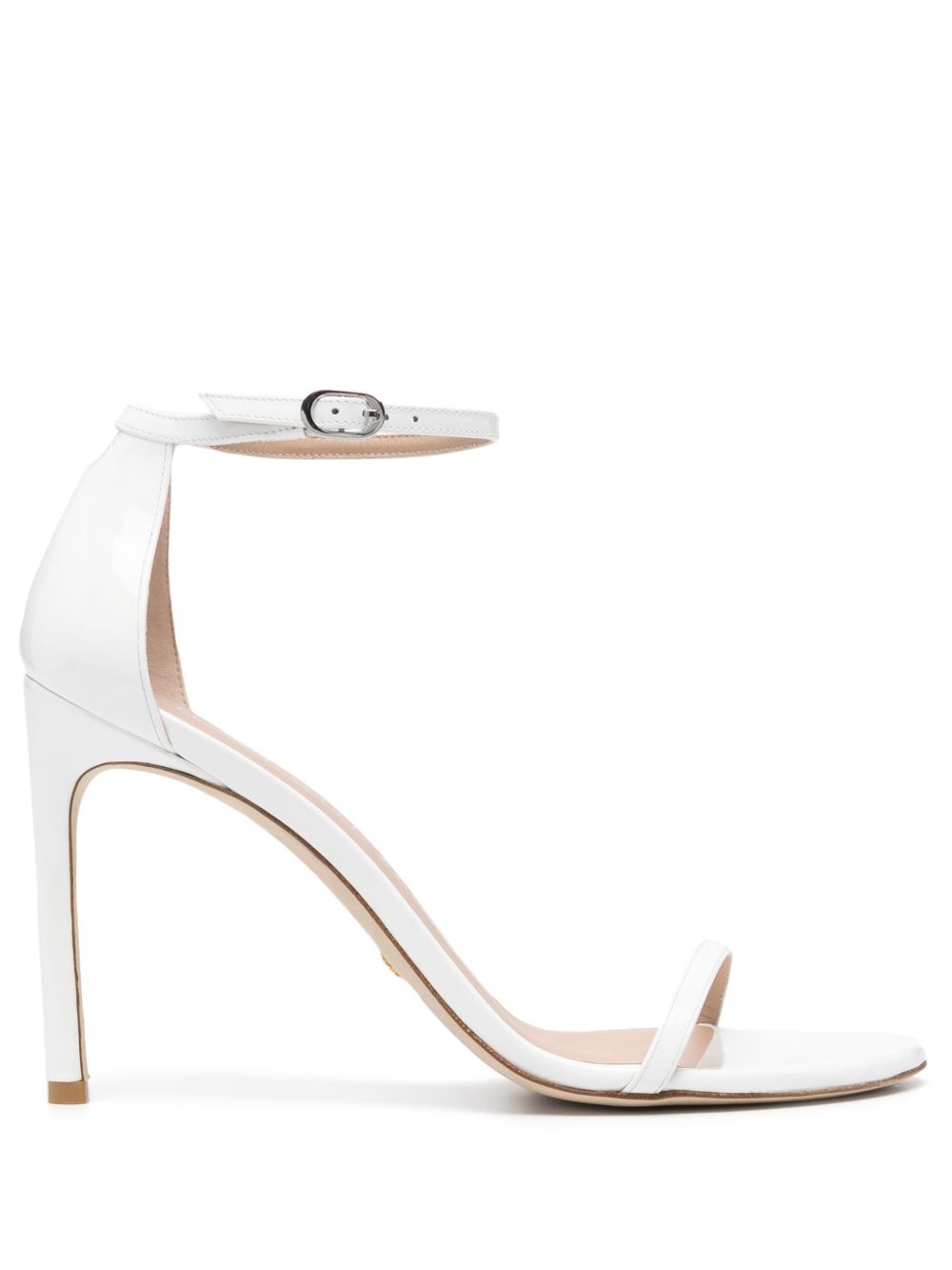 Stuart Weitzman Nudistsong 高跟皮质凉鞋 - 白色