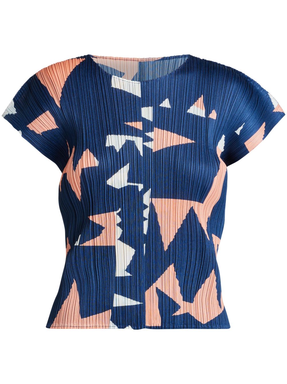 Pleats Please Issey Miyake 几何印花T恤 - 蓝色