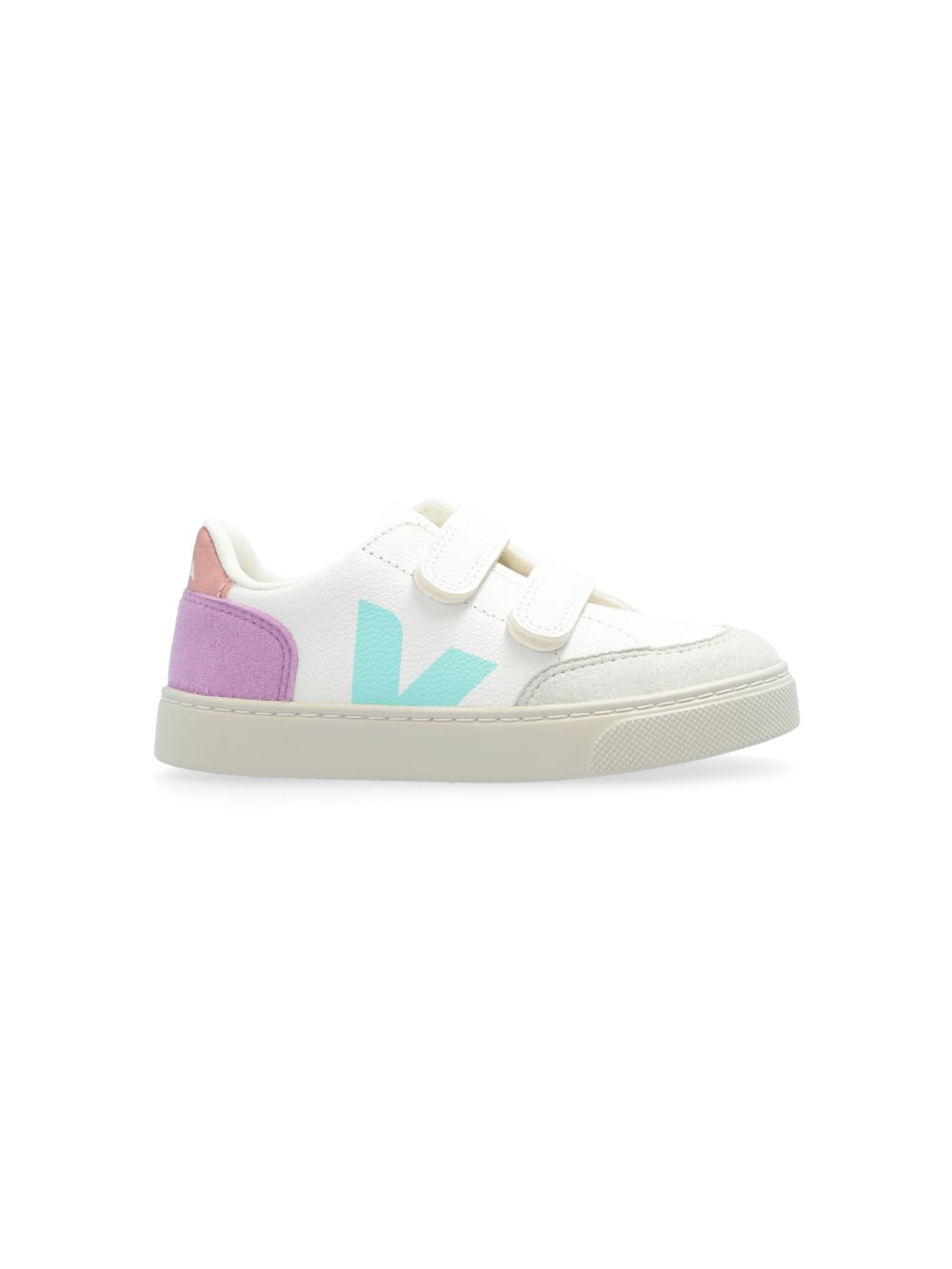 VEJA Kids V-12 皮质运动鞋 - 白色