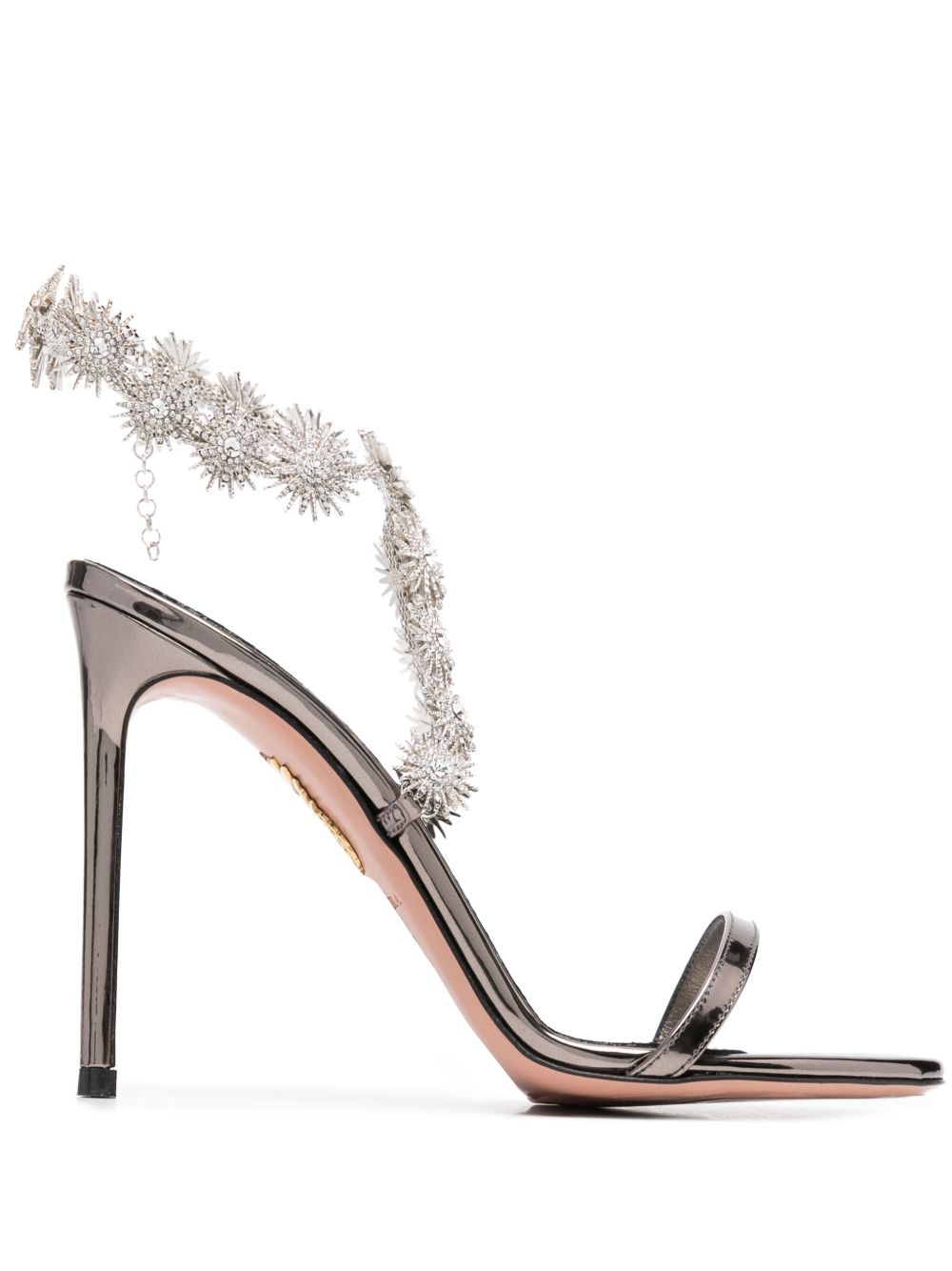 Aquazzura Comet 晶饰高跟凉鞋 - 灰色
