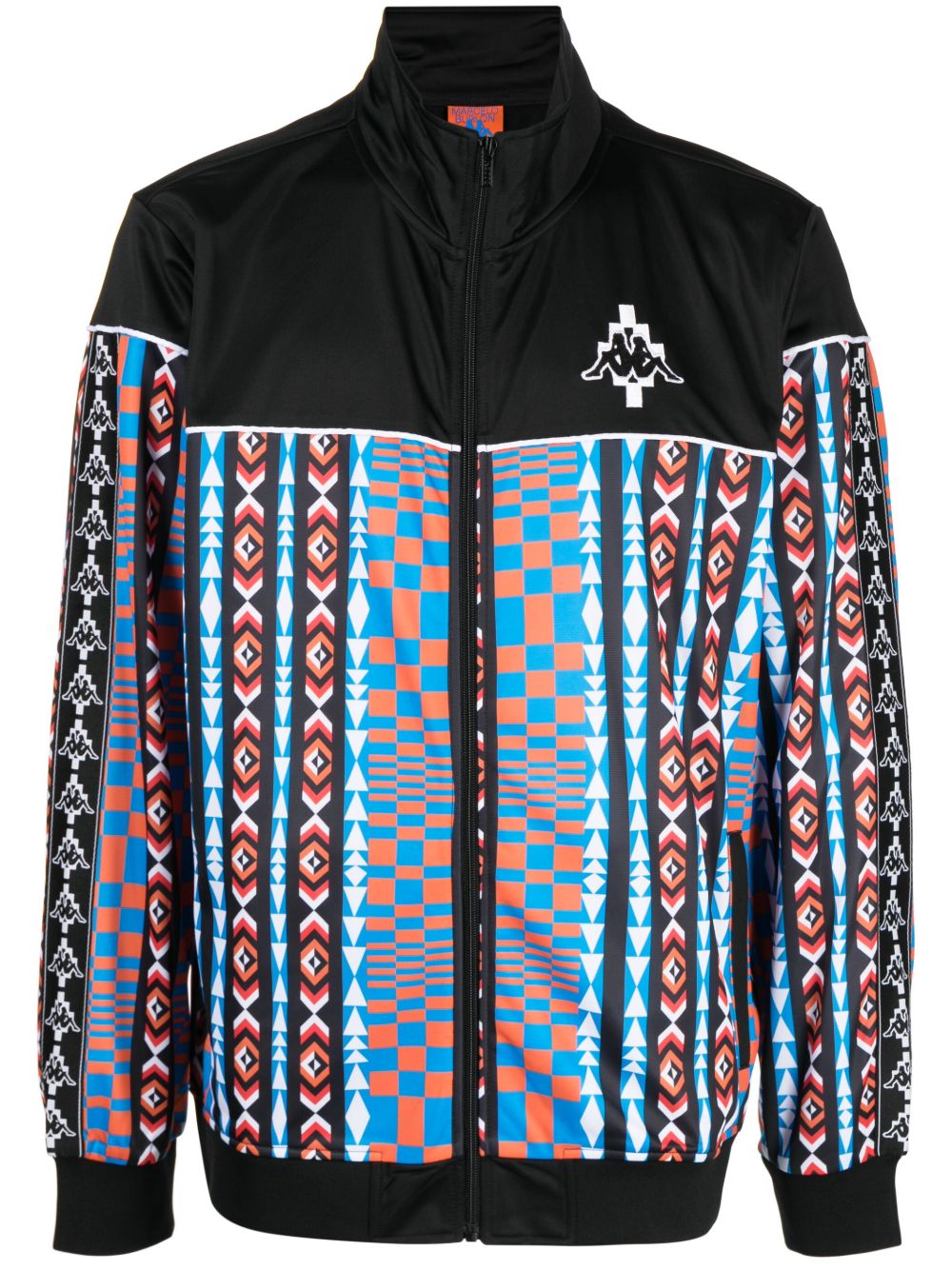 Marcelo Burlon County of Milan x Kappa 几何图案印花运动夹克 - 黑色