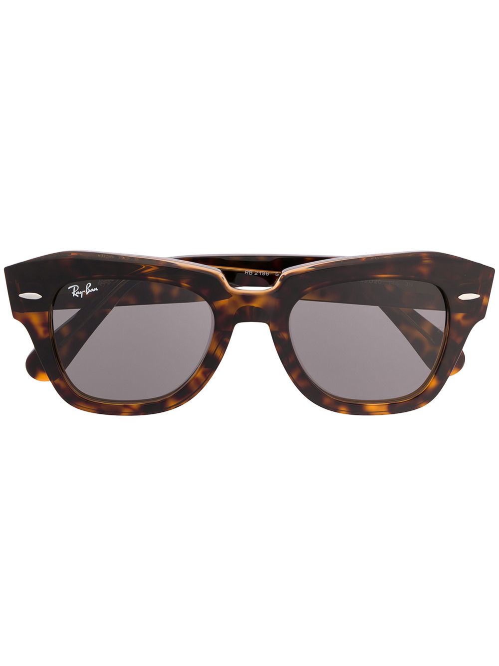 Ray-Ban 玳瑁纹圆框眼镜 - 褐色