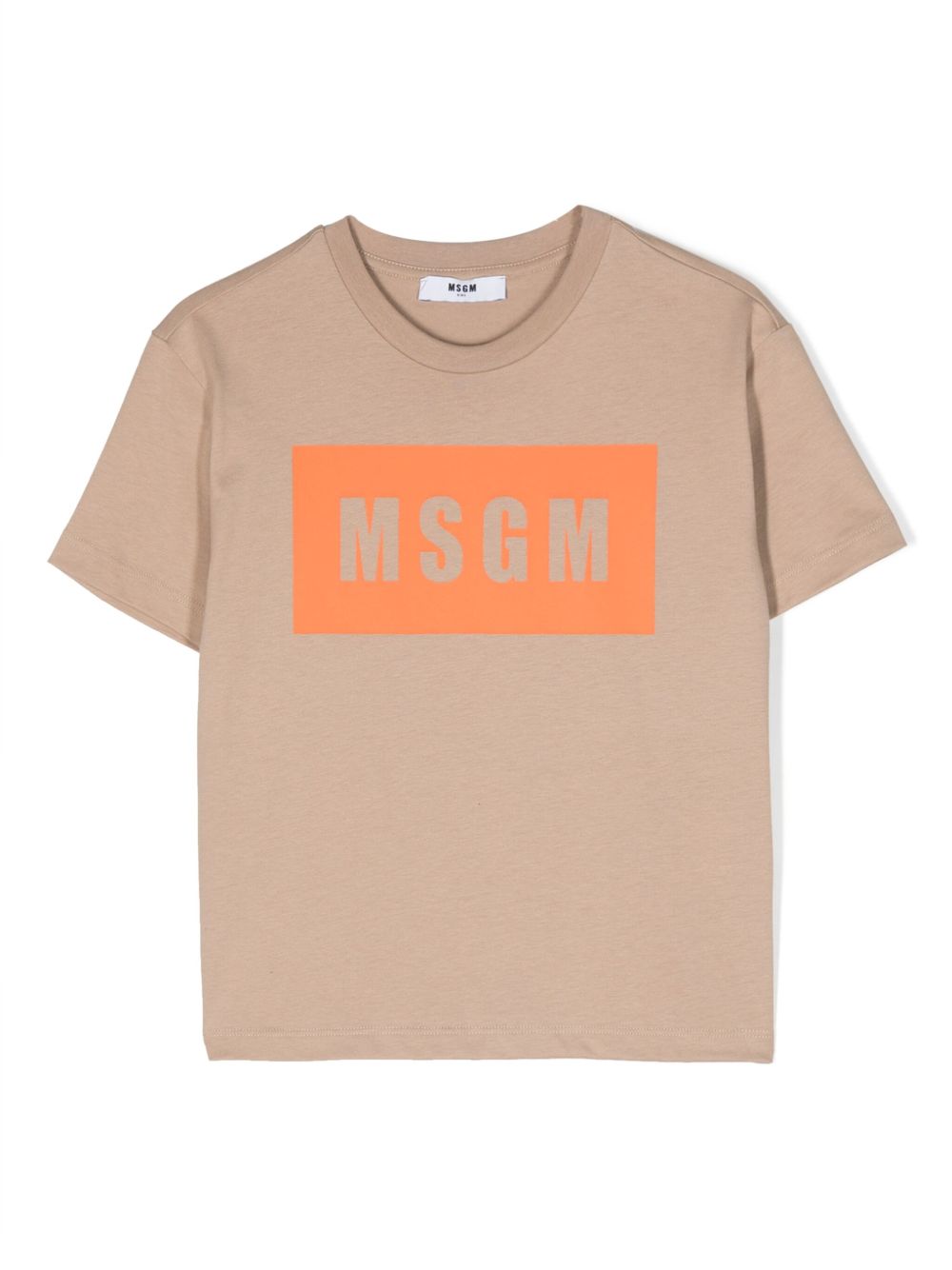 MSGM Kids logo印花棉T恤 - 中性色
