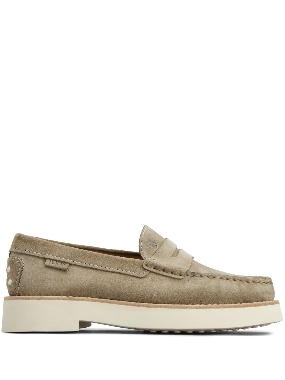 Tod's logo凹面压花绒面皮乐福鞋 - 中性色
