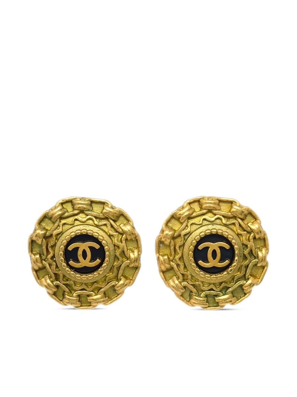 CHANEL Pre-Owned 纽扣夹扣式耳环（1994年典藏款） - 金色