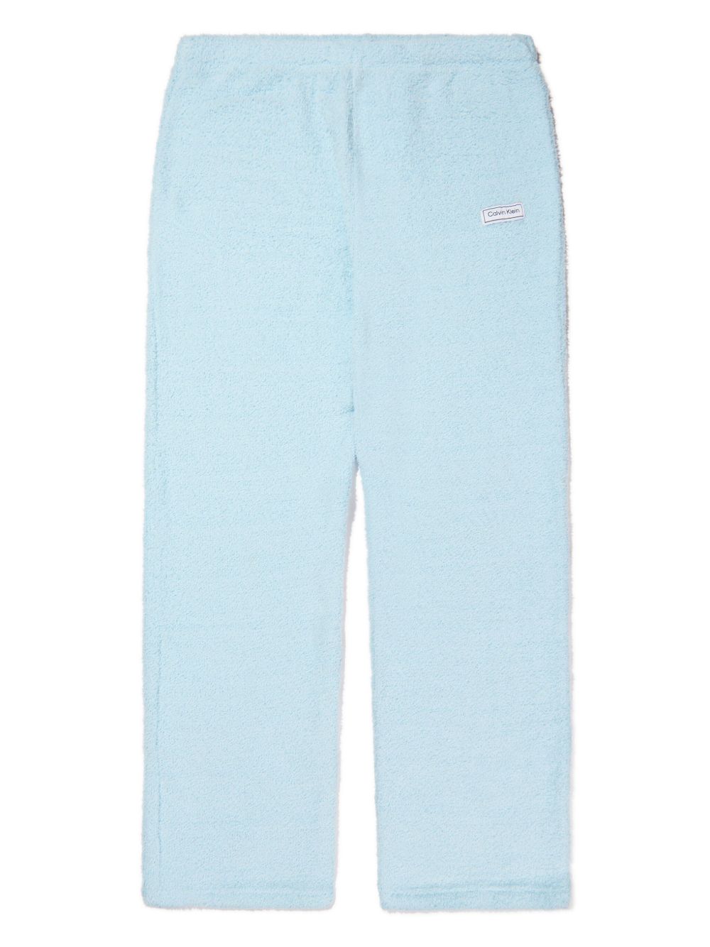 Calvin Klein Kids 标贴纹理长裤 - 蓝色