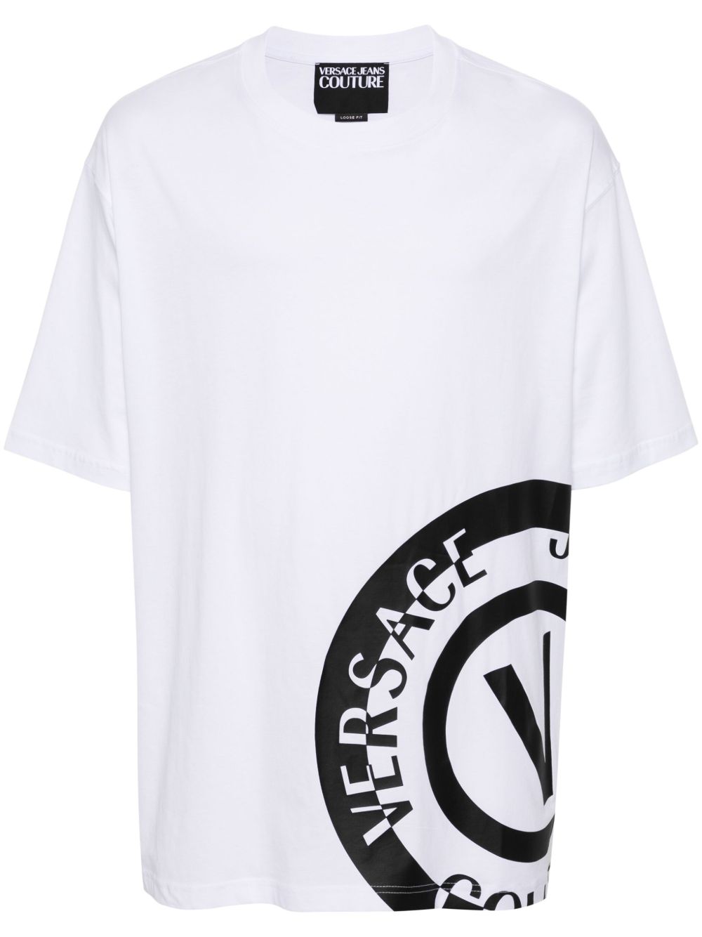 Versace Jeans Couture logo印花棉T恤 - 白色