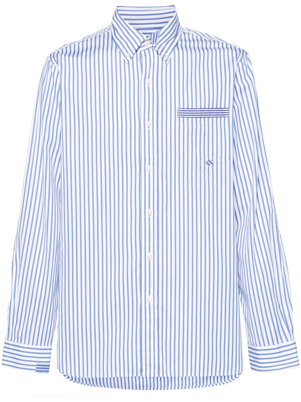 Polo Ralph Lauren 拼贴设计条纹衬衫 - 蓝色