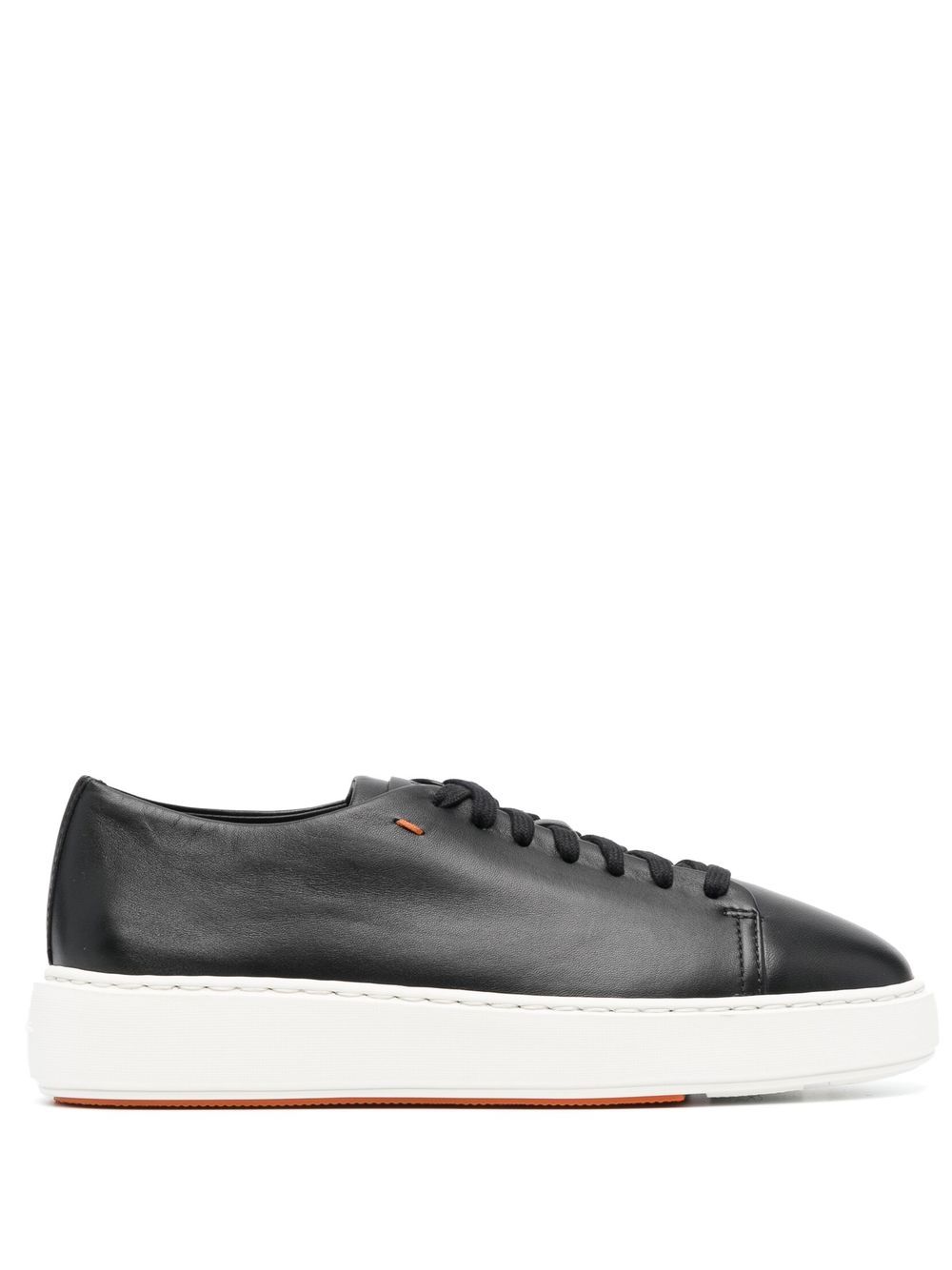 Santoni 皮质低帮运动鞋 - 黑色
