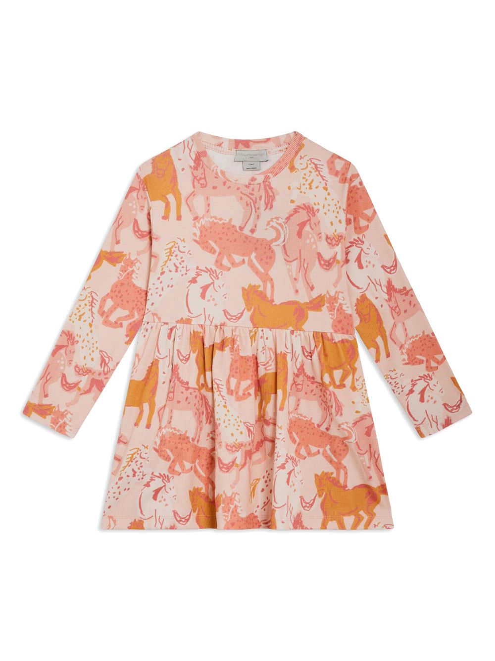 Stella McCartney Kids 骏马印花连衣裙 - 粉色