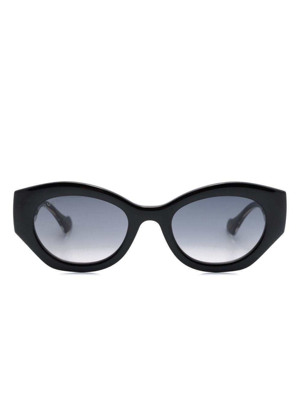 Gucci Eyewear La Piscine 椭圆形镜框太阳眼镜 - 黑色