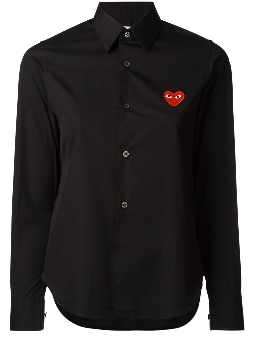 Comme Des Garçons Play 爱心刺绣衬衫 - 黑色