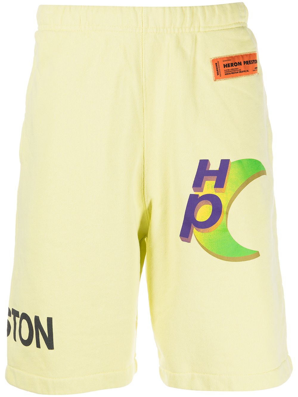 Heron Preston logo印花运动短裤 - 黄色