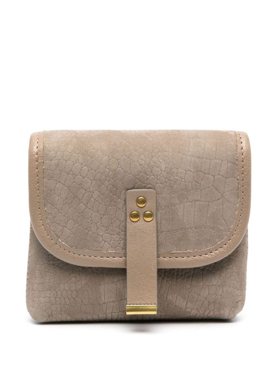 Jerome Dreyfuss Croc-Embossed Suede Wallet