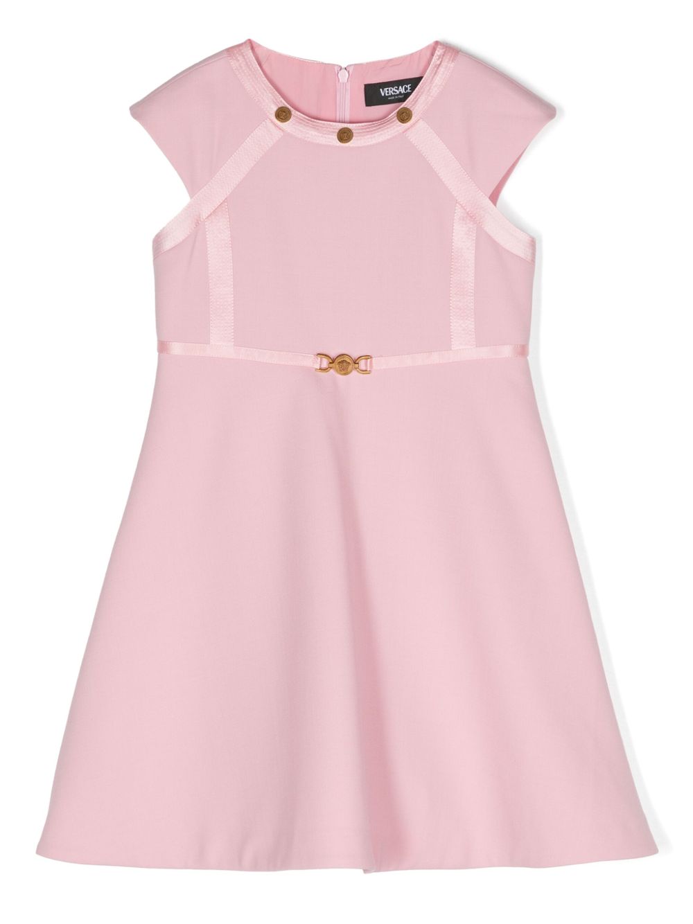 Versace Kids 美杜莎头像A字连衣裙 - 粉色