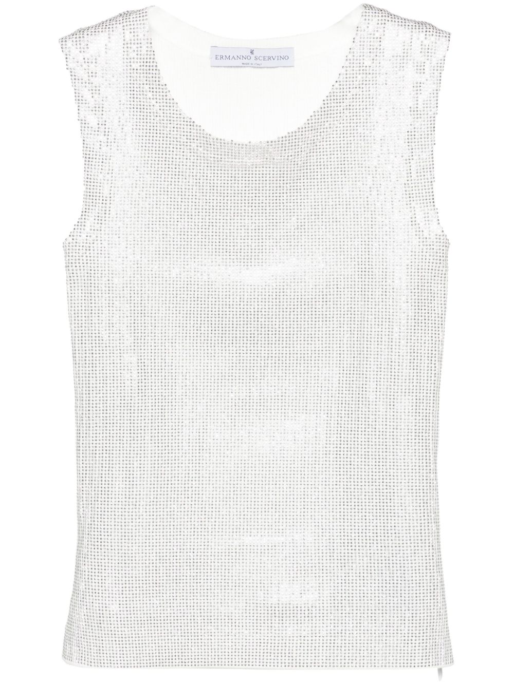 Ermanno Scervino 铆钉缀饰棉坦克背心 - 白色