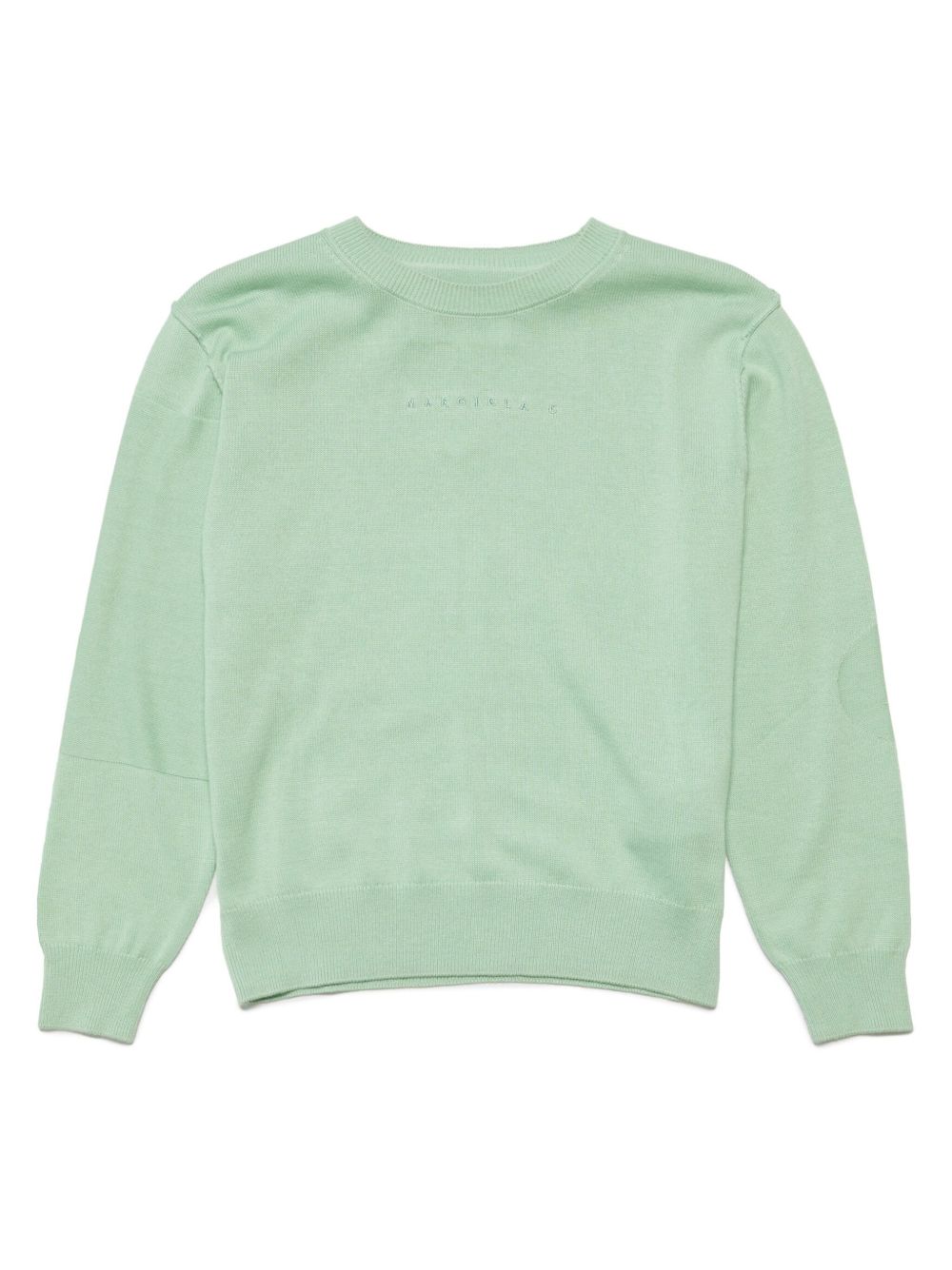 MM6 Maison Margiela Kids logo刺绣毛衣 - 绿色