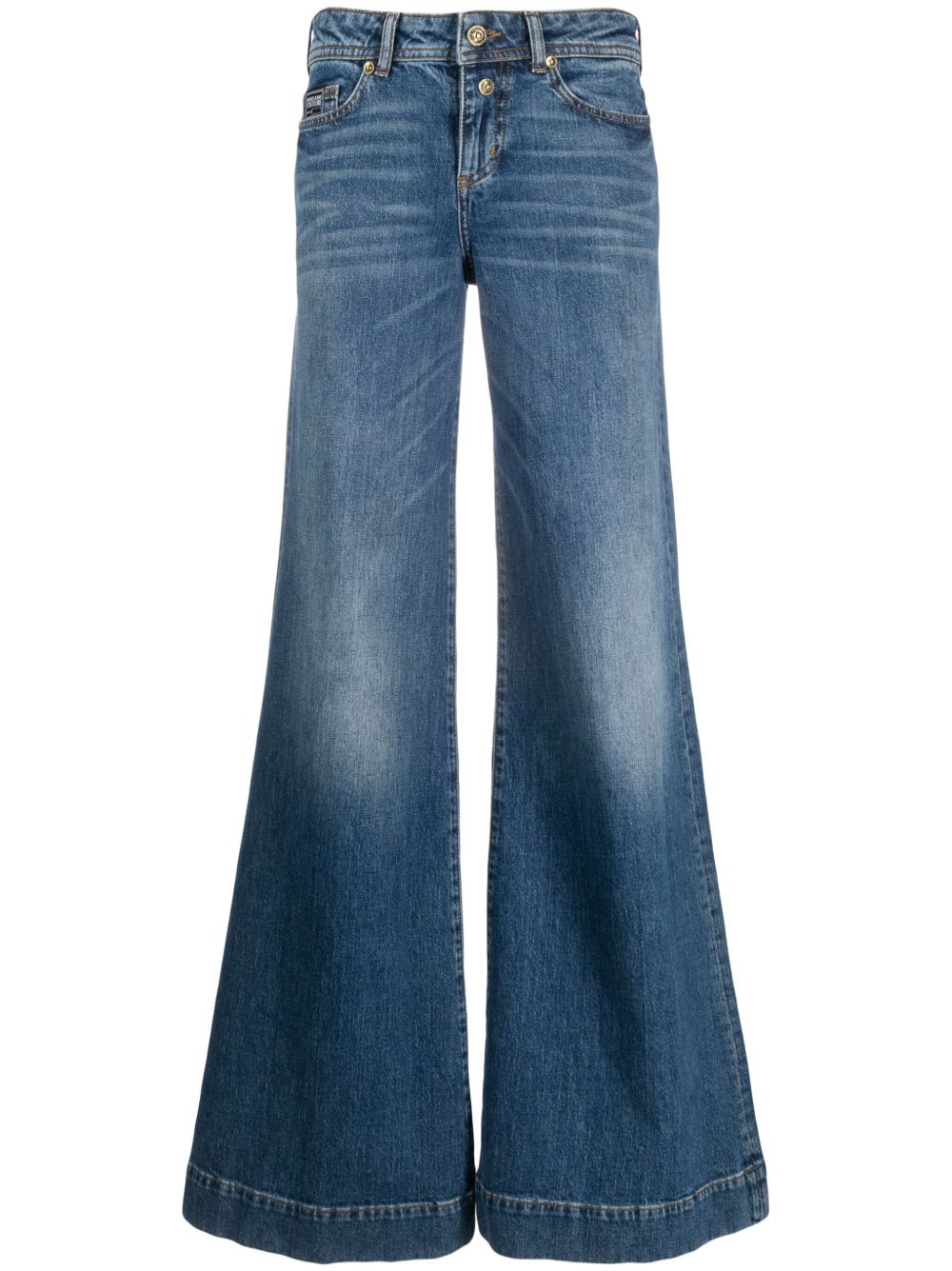 Versace Jeans Couture 低腰阔腿牛仔裤 - 蓝色