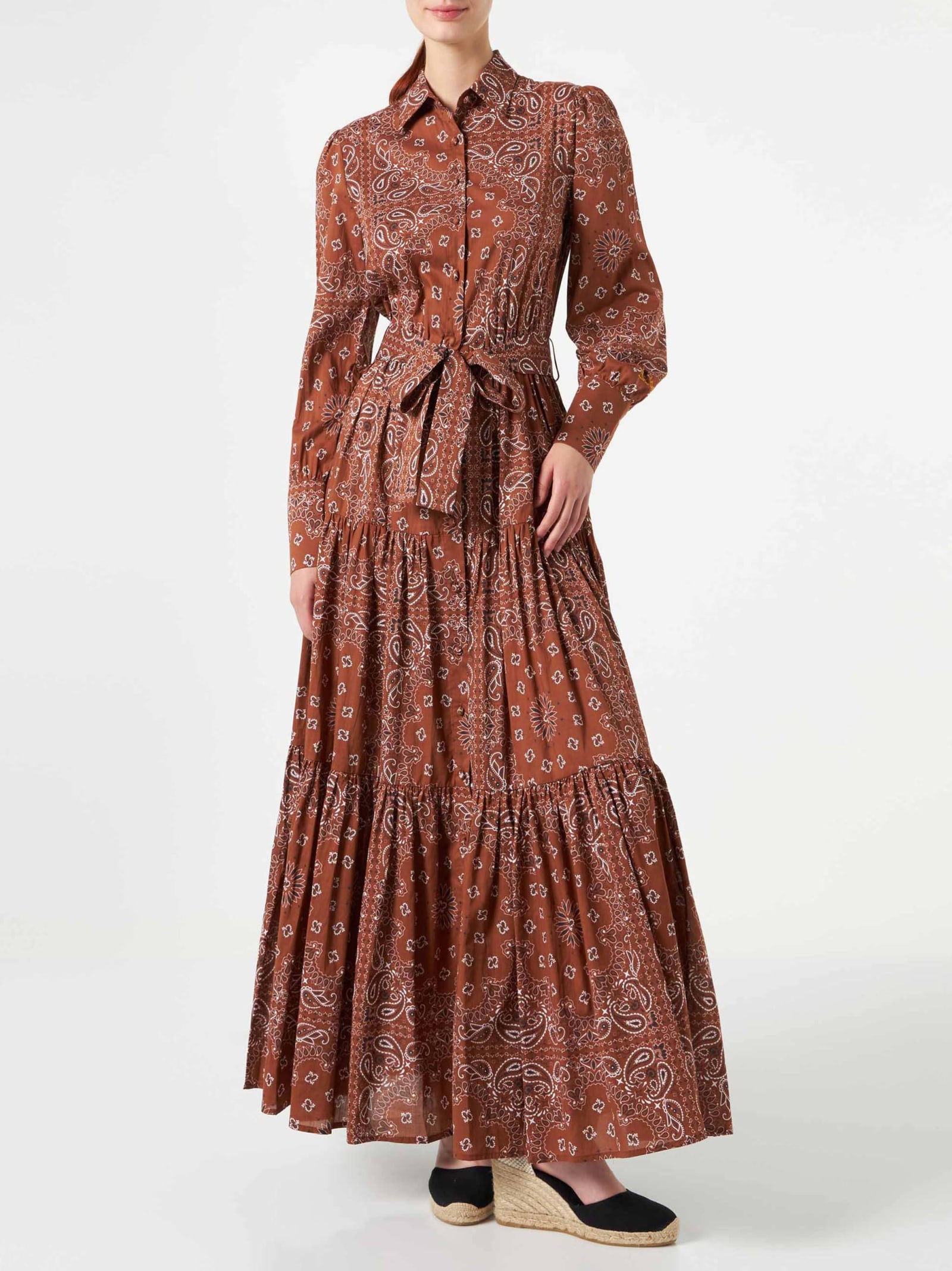 MC2 Saint Barth Woman Brown Bandanna Long Dress Jensen