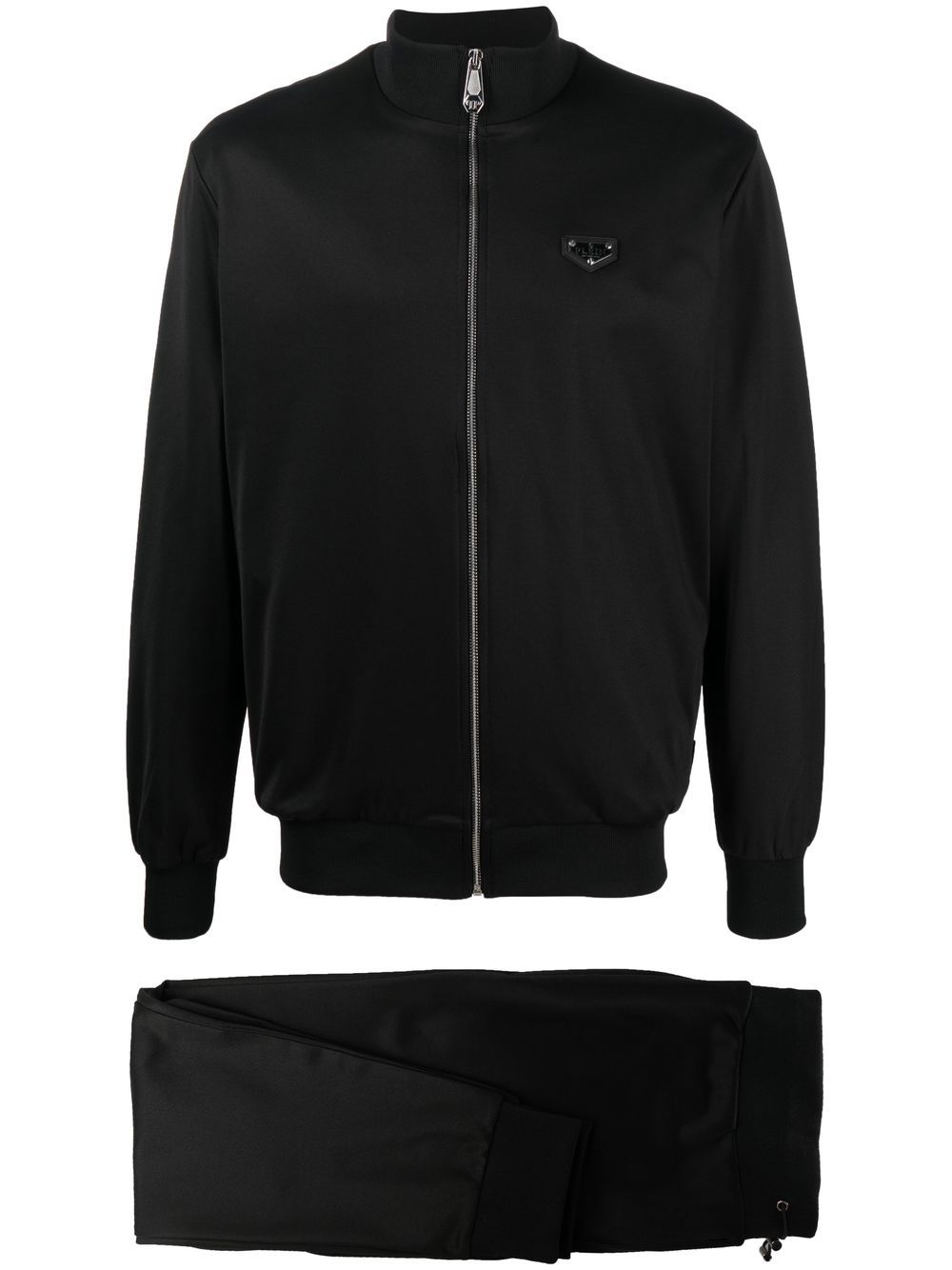 Philipp Plein logo标牌运动西装套装 - 黑色