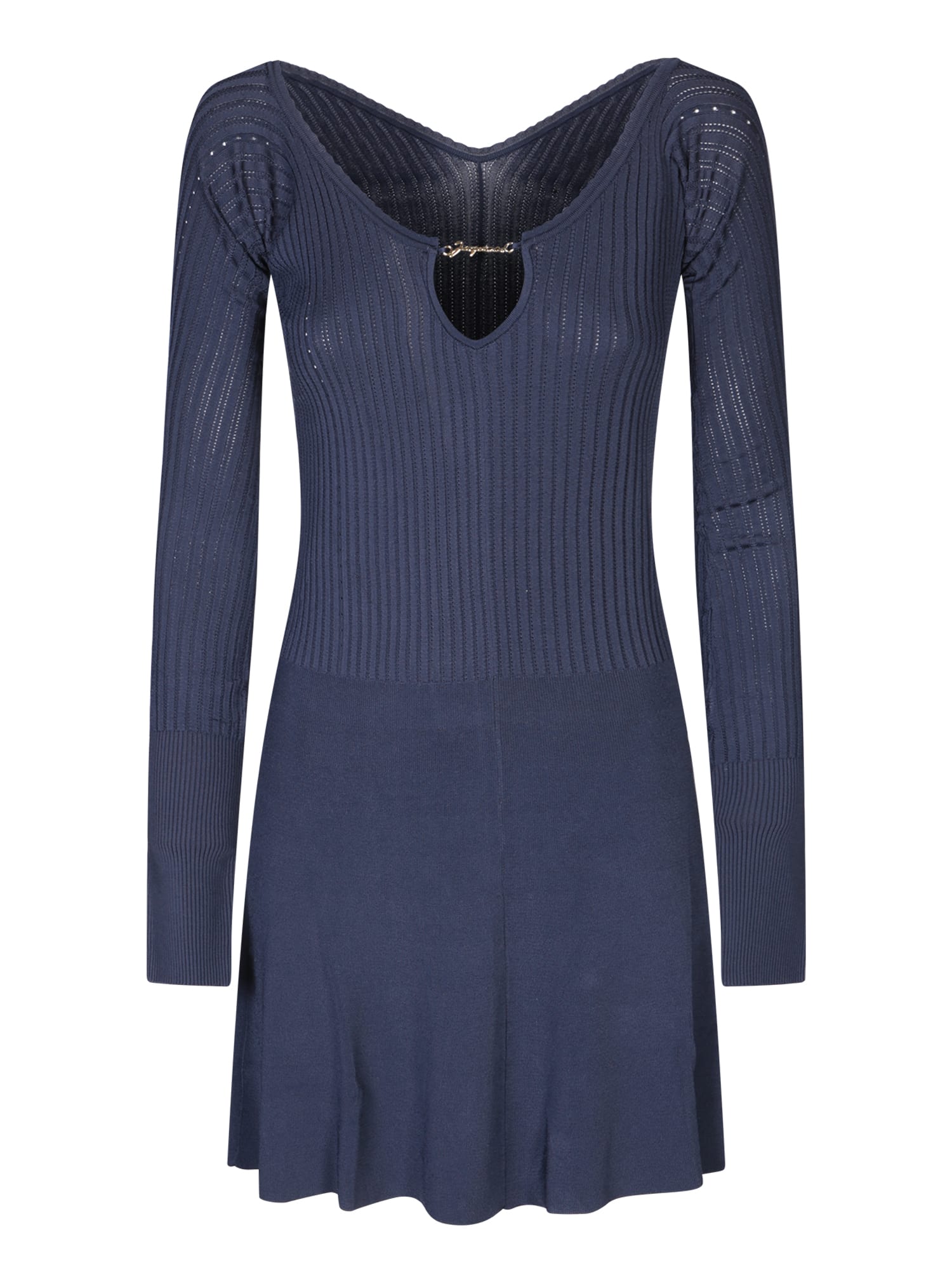 Jacquemus Long Sleeve Scalloped Mini Dress
