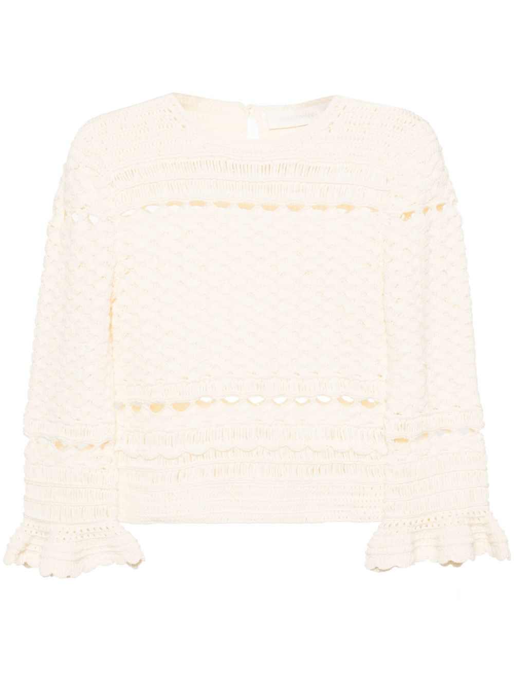 ZIMMERMANN Waverly 钩编针织毛衣 - 中性色