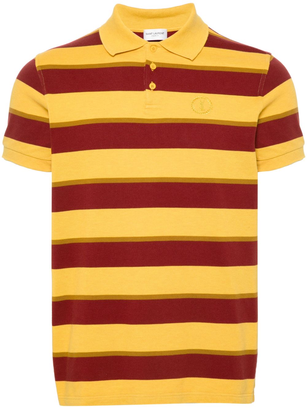 Saint Laurent logo刺绣polo衫 - 黄色