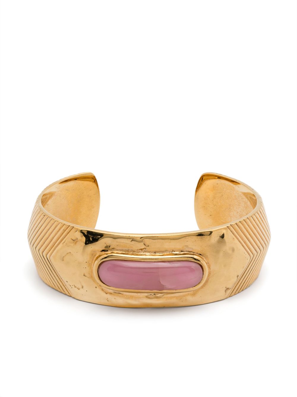 Aurelie Bidermann rose quartz cuff bracelet - 金色