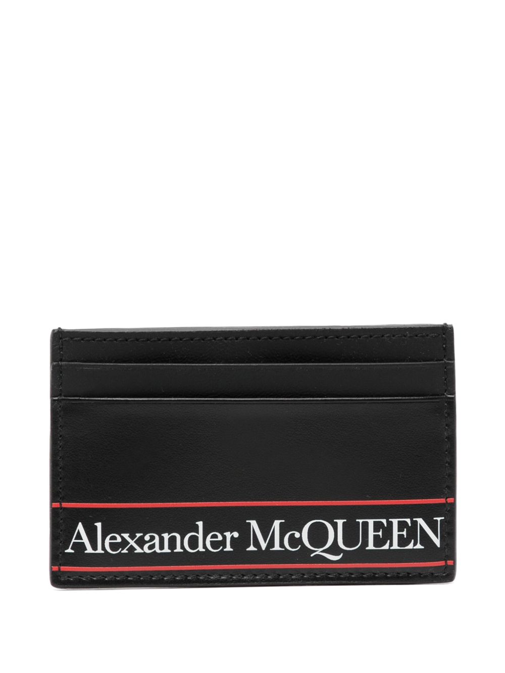 Alexander McQueen 条纹logo卡夹 - 黑色
