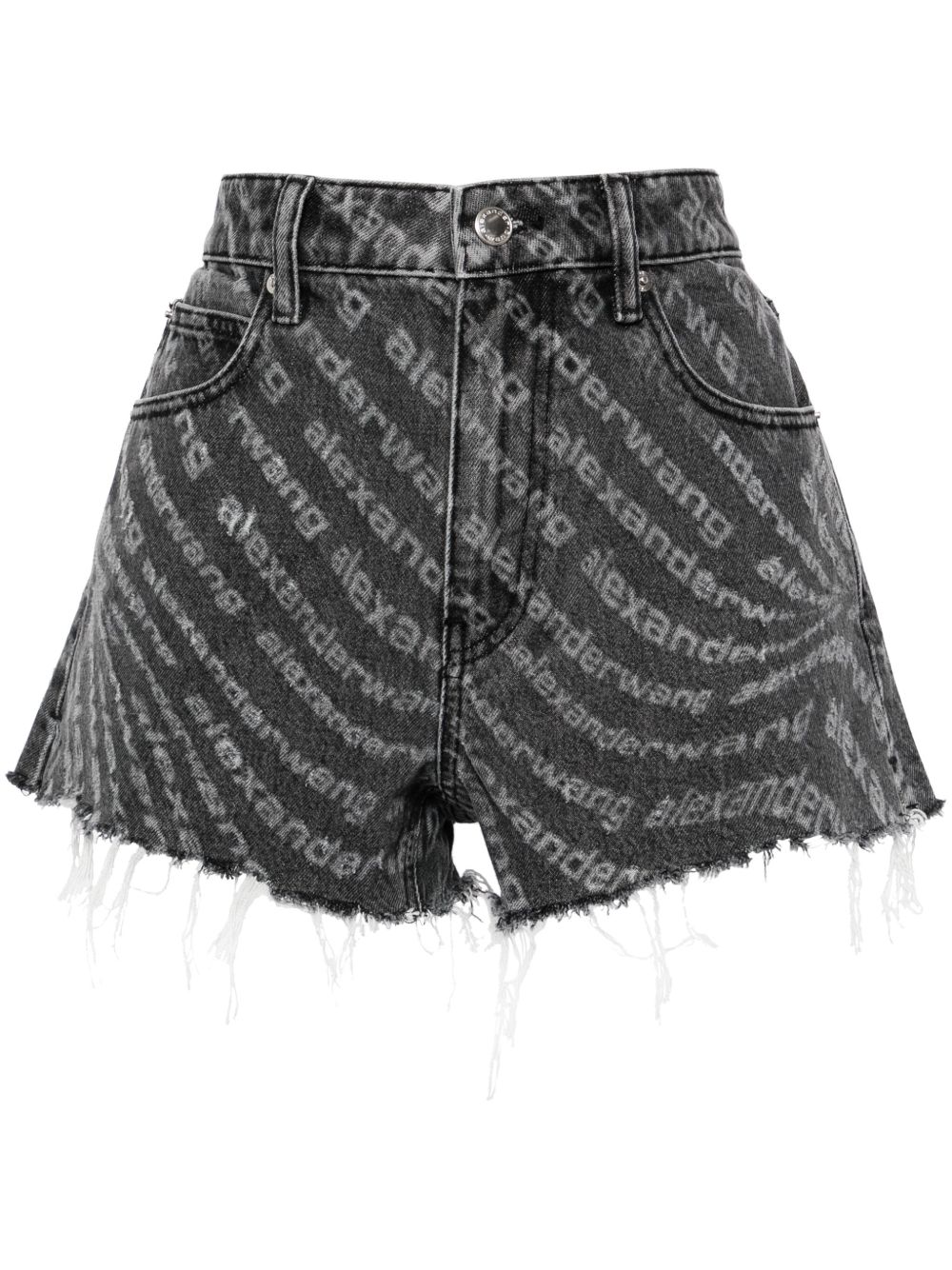 Alexander Wang Bite 高腰牛仔短裤 - 黑色