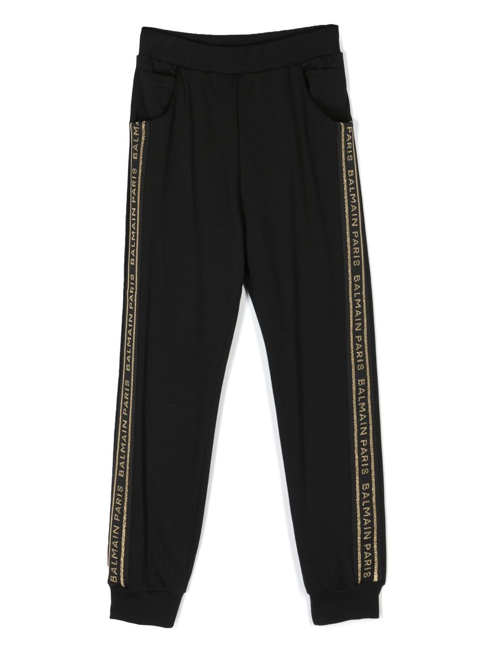 Balmain Kids logo饰带运动裤 - 黑色