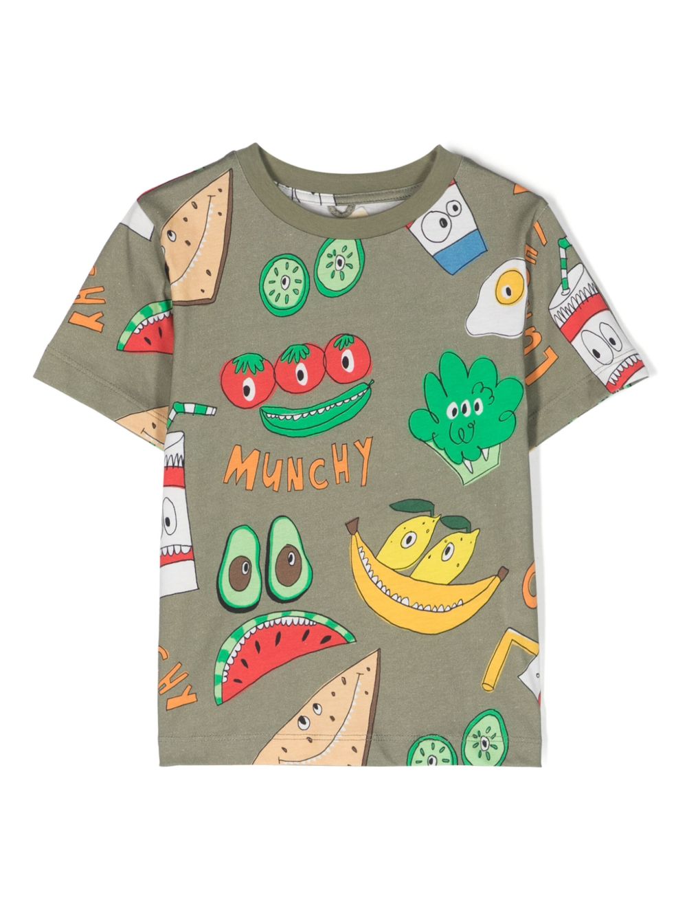 Stella McCartney Kids 图案印花棉T恤 - 绿色