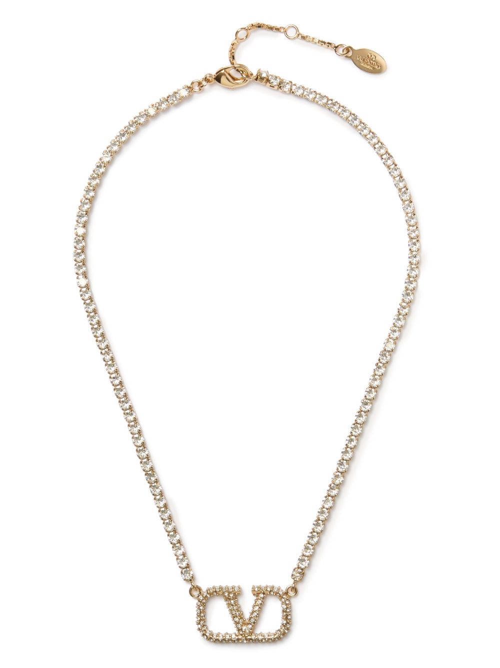 Valentino Garavani Vlogo Signature 晶饰项链 - 金色
