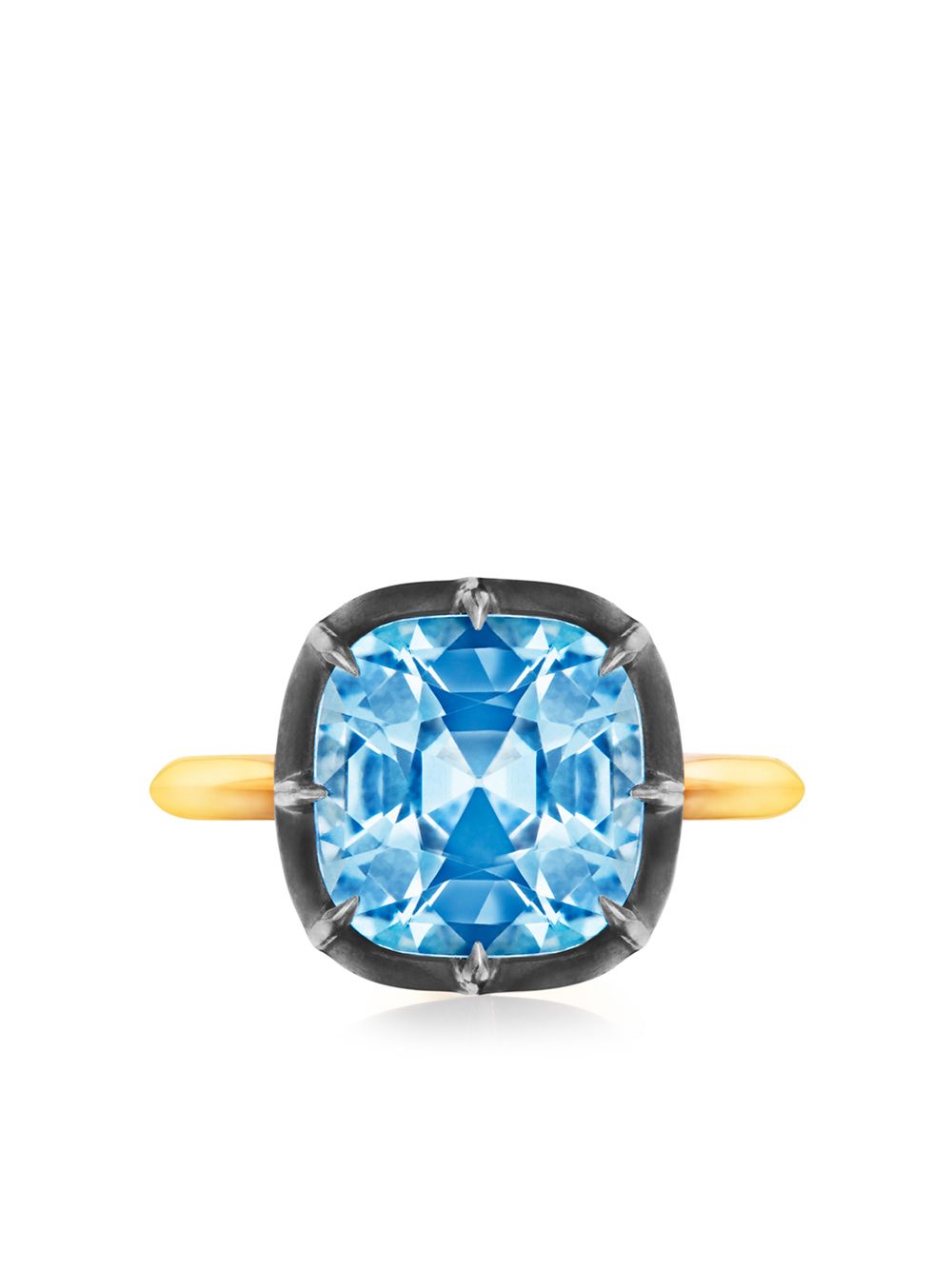 FRED LEIGHTON Collet Solitaire 18K黄金银质黄玉戒指 - 金色