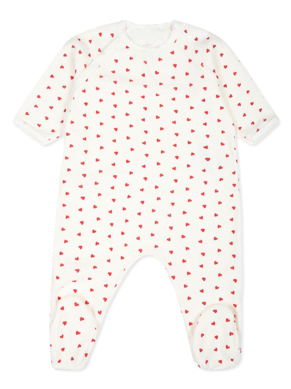 Petit Bateau 心形图案连体衣 - 白色