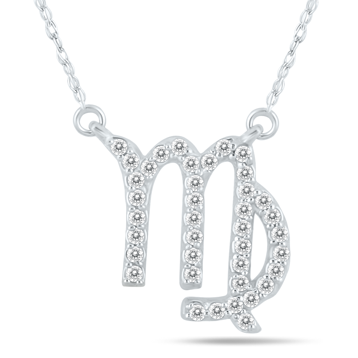 1/3 Carat TW Diamond Virgo Zodiac Pendant 10K White Gold